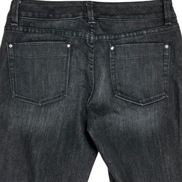 White House Black Market Whbm crystal studded‎ black Side Leg mom jeans Sz 2 New - Picture 12 of 16